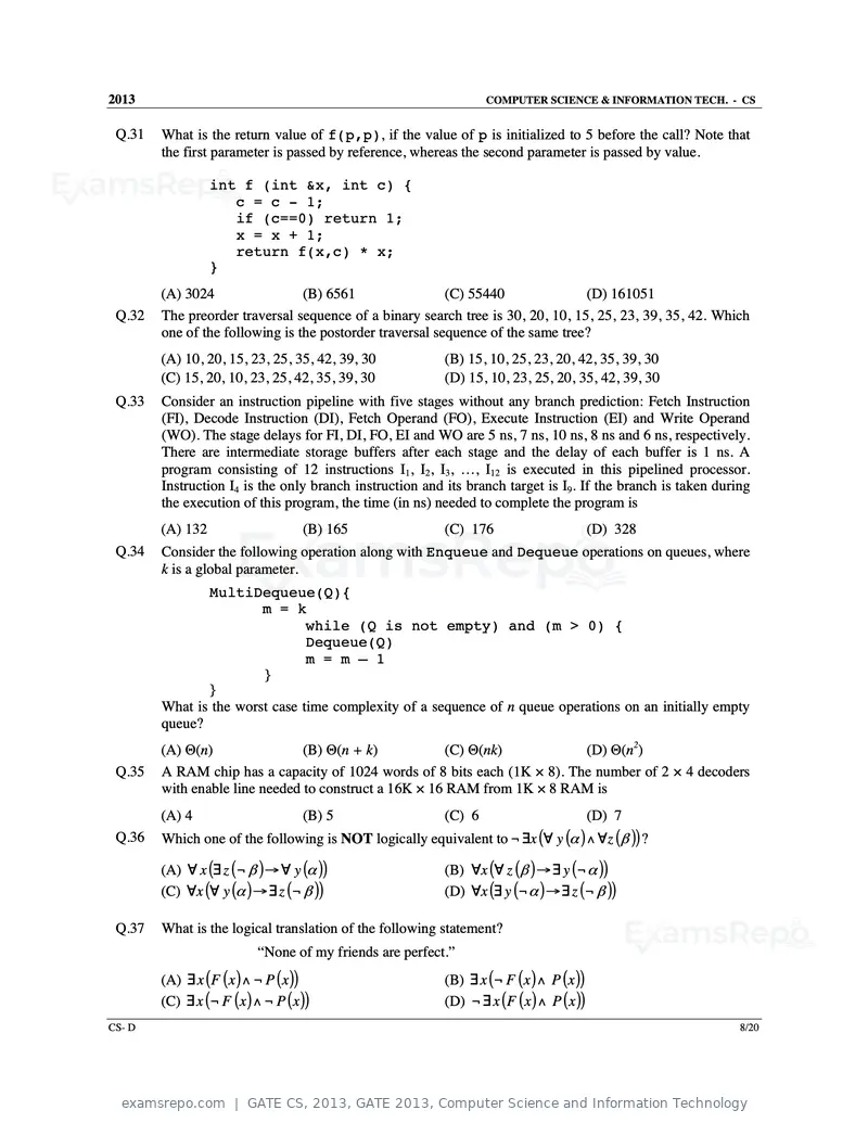 GATE CS 2013 question paper, GATE 2013, Computer Science and Information Technology, page 54 of 60