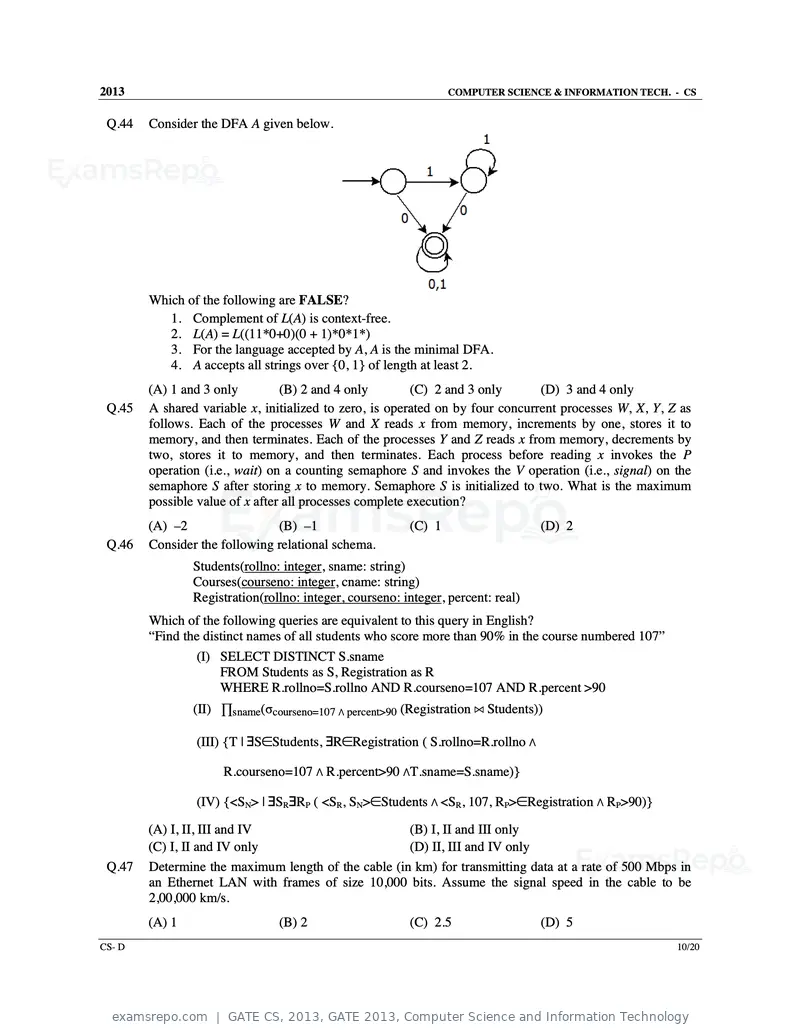 GATE CS 2013 question paper, GATE 2013, Computer Science and Information Technology, page 56 of 60
