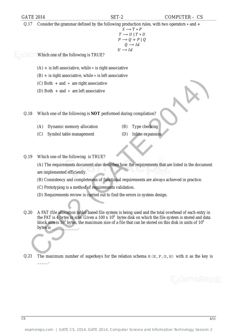 GATE CS 2014 question paper, GATE 2014, Computer Science and Information Technology Session 2, page 33 of 67