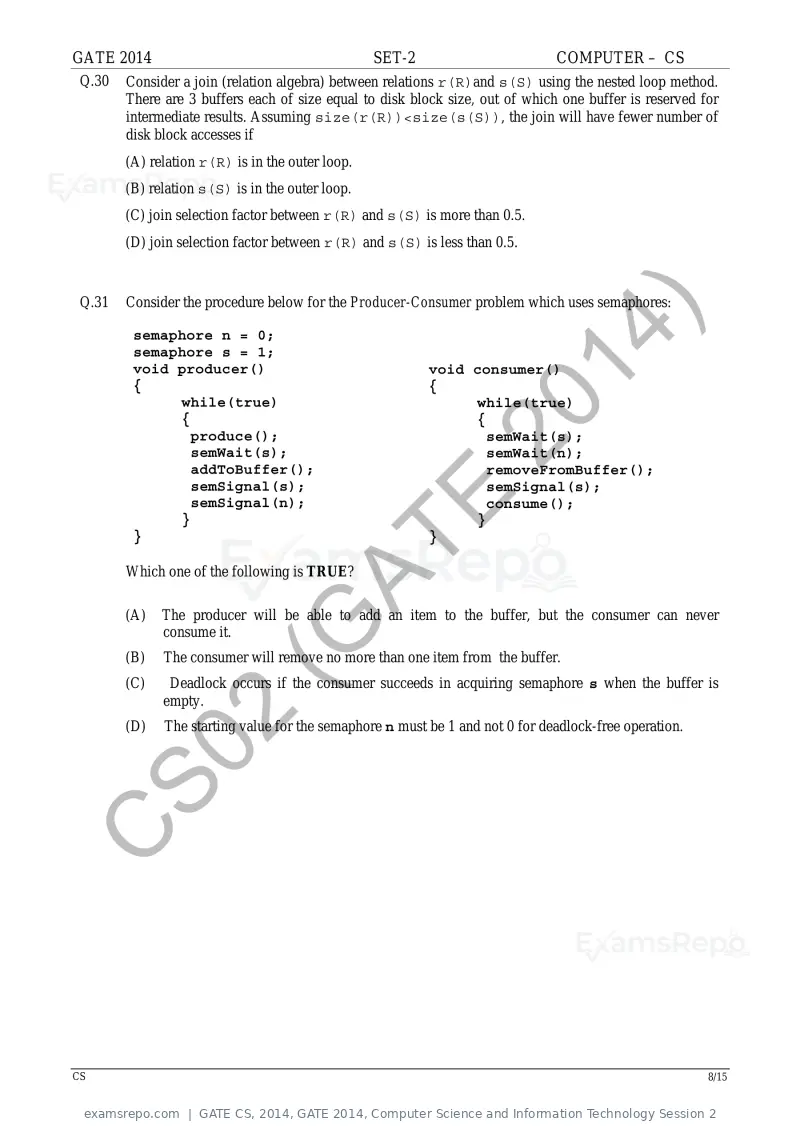 GATE CS 2014 question paper, GATE 2014, Computer Science and Information Technology Session 2, page 37 of 67