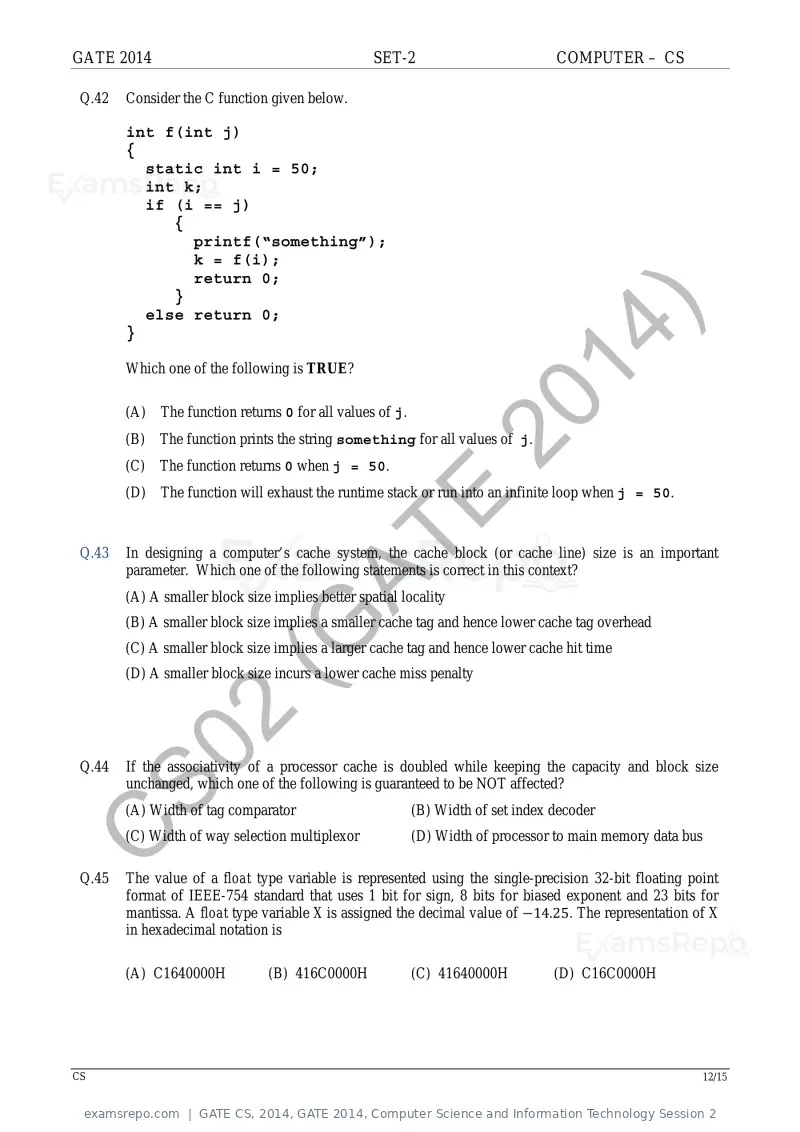 GATE CS 2014 question paper, GATE 2014, Computer Science and Information Technology Session 2, page 41 of 67