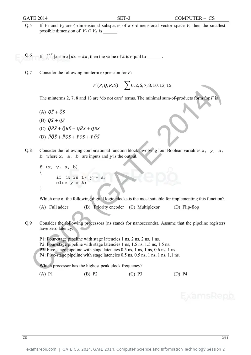 GATE CS 2014 question paper, GATE 2014, Computer Science and Information Technology Session 2, page 54 of 67