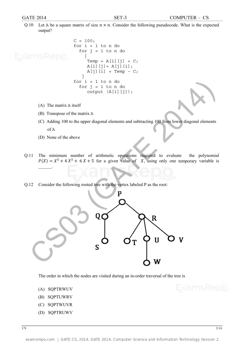 GATE CS 2014 question paper, GATE 2014, Computer Science and Information Technology Session 2, page 55 of 67
