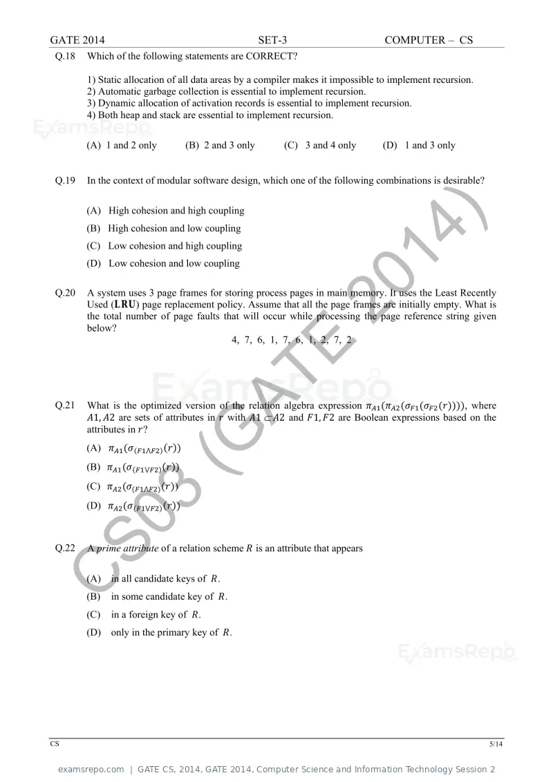 GATE CS 2014 question paper, GATE 2014, Computer Science and Information Technology Session 2, page 57 of 67