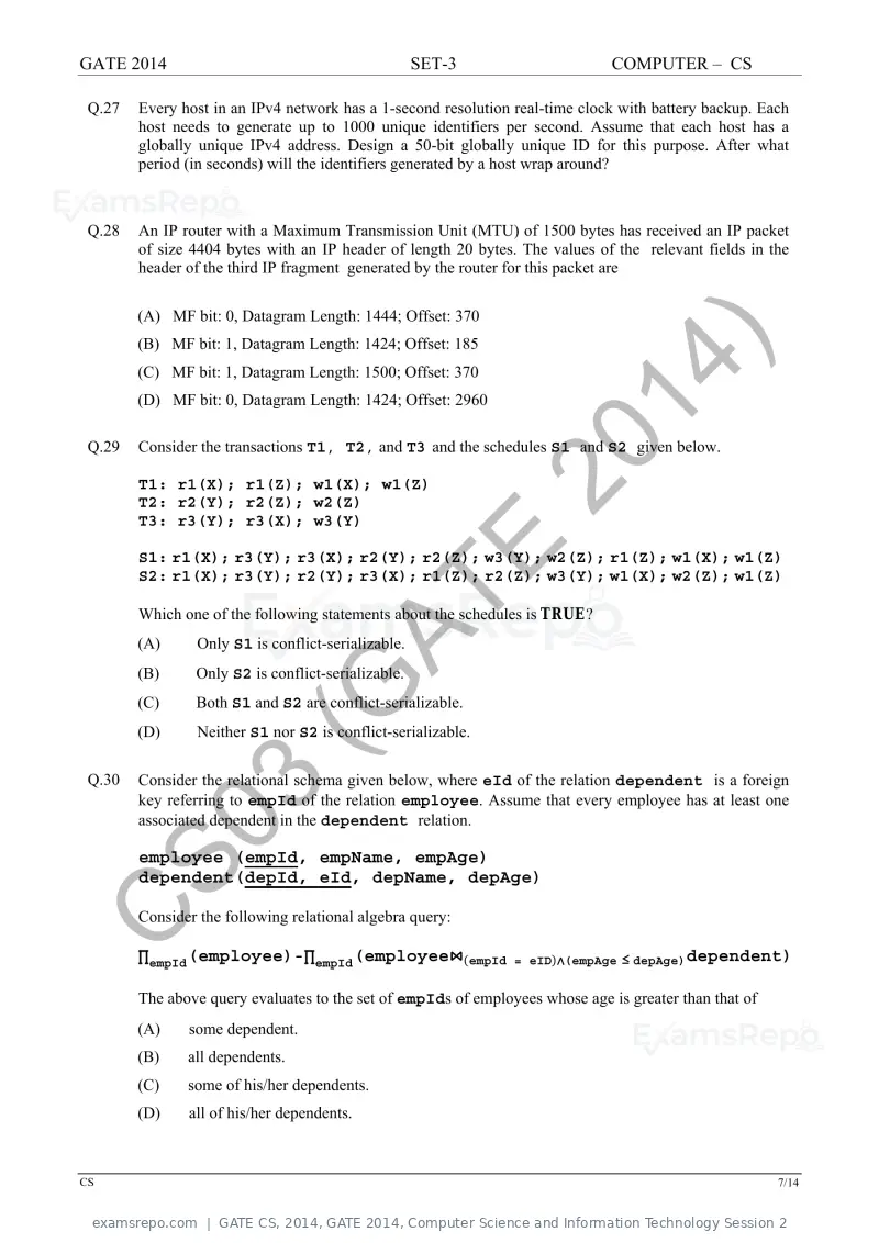 GATE CS 2014 question paper, GATE 2014, Computer Science and Information Technology Session 2, page 59 of 67