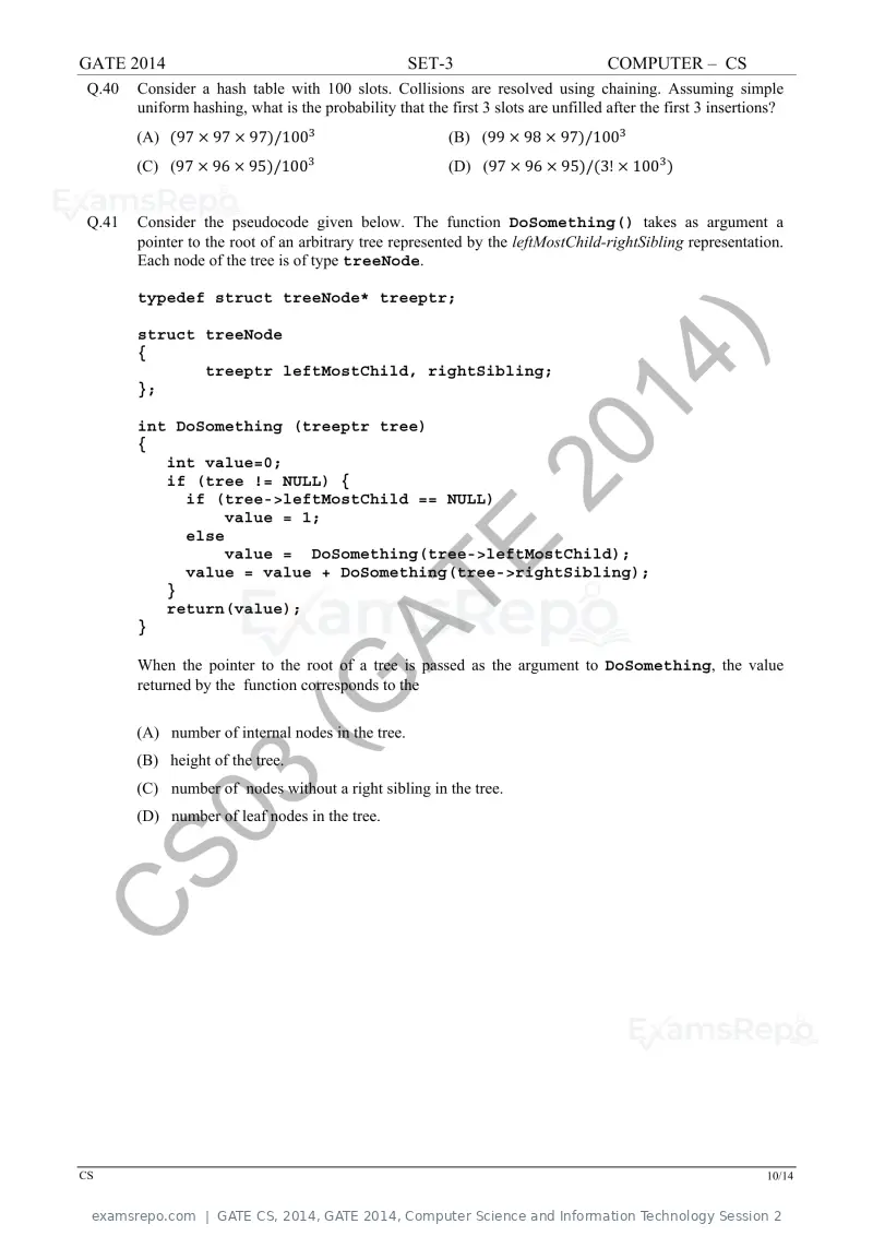 GATE CS 2014 question paper, GATE 2014, Computer Science and Information Technology Session 2, page 62 of 67