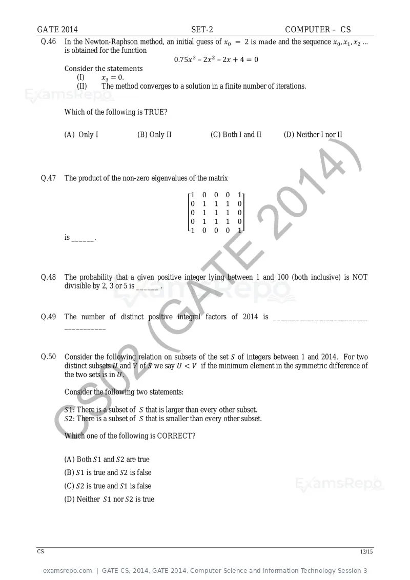 GATE CS 2014 question paper, GATE 2014, Computer Science and Information Technology Session 3, page 42 of 67