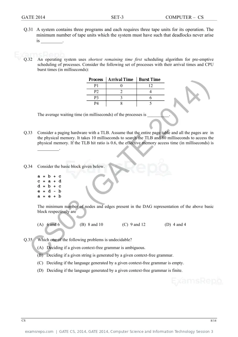 GATE CS 2014 question paper, GATE 2014, Computer Science and Information Technology Session 3, page 60 of 67