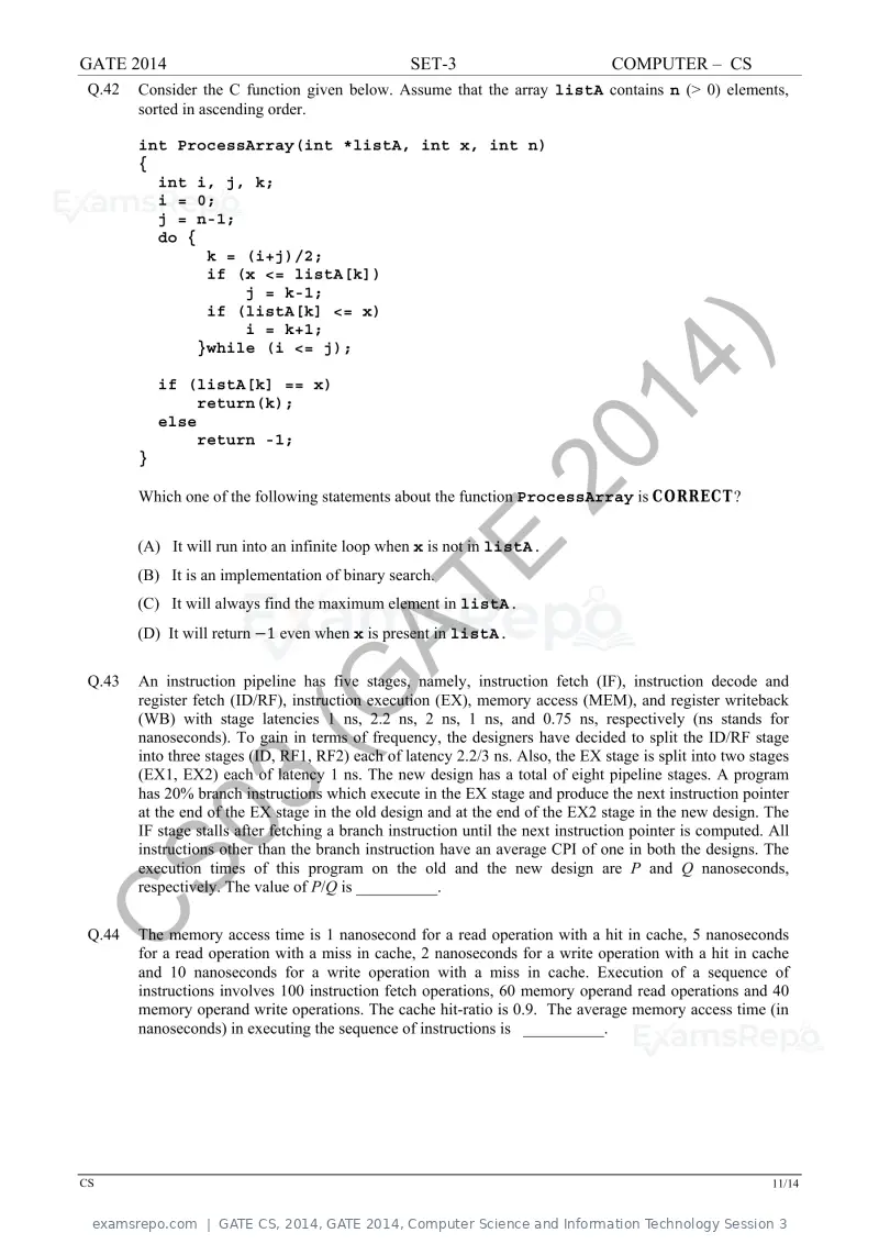 GATE CS 2014 question paper, GATE 2014, Computer Science and Information Technology Session 3, page 63 of 67