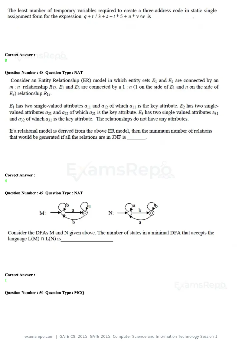 GATE CS 2015 question paper, GATE 2015, Computer Science and Information Technology Session 1, page 18 of 79