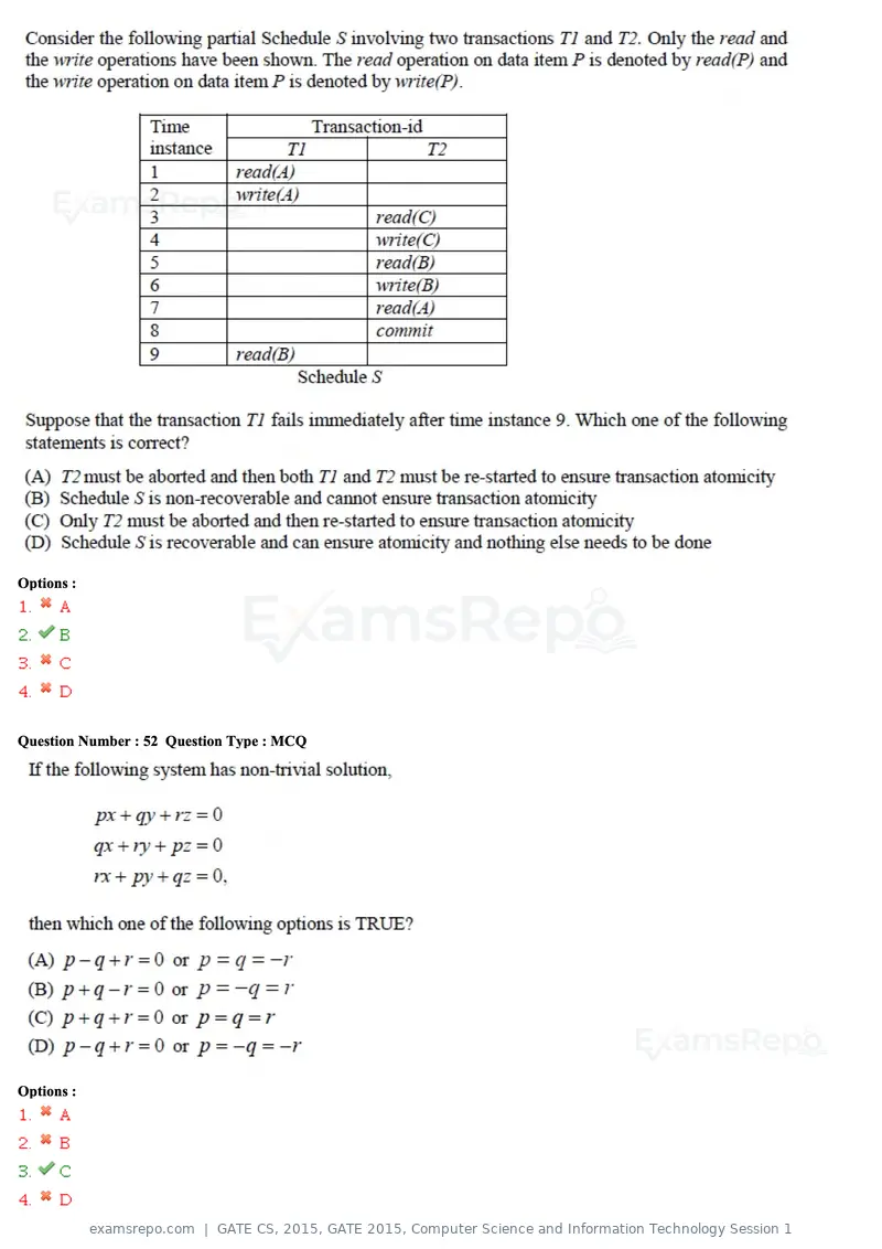 GATE CS 2015 question paper, GATE 2015, Computer Science and Information Technology Session 1, page 73 of 79