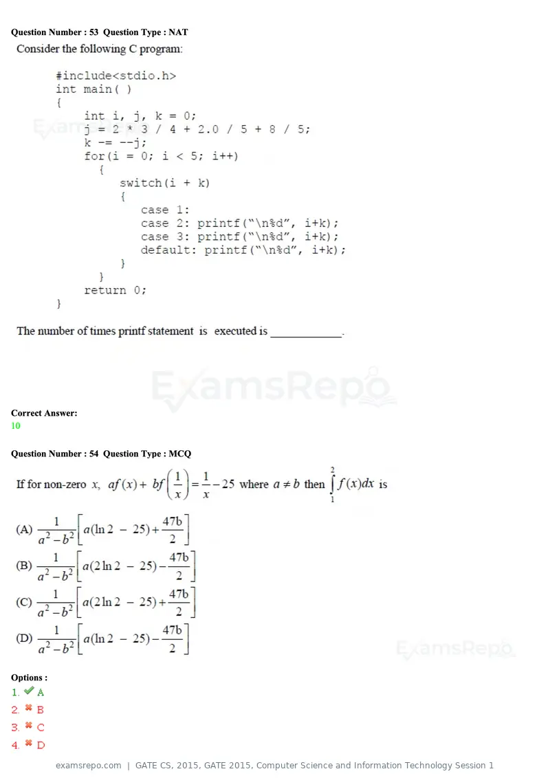 GATE CS 2015 question paper, GATE 2015, Computer Science and Information Technology Session 1, page 74 of 79