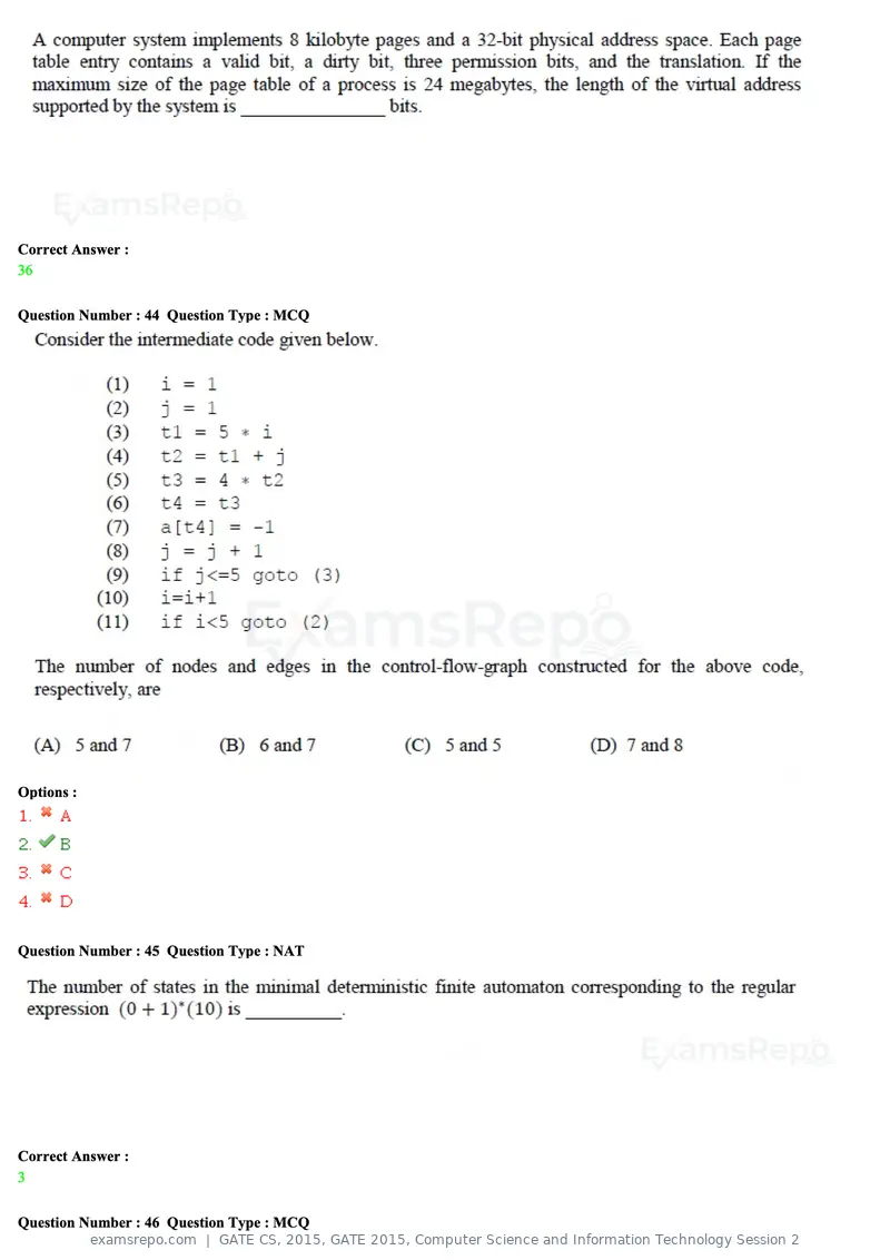GATE CS 2015 question paper, GATE 2015, Computer Science and Information Technology Session 2, page 41 of 79