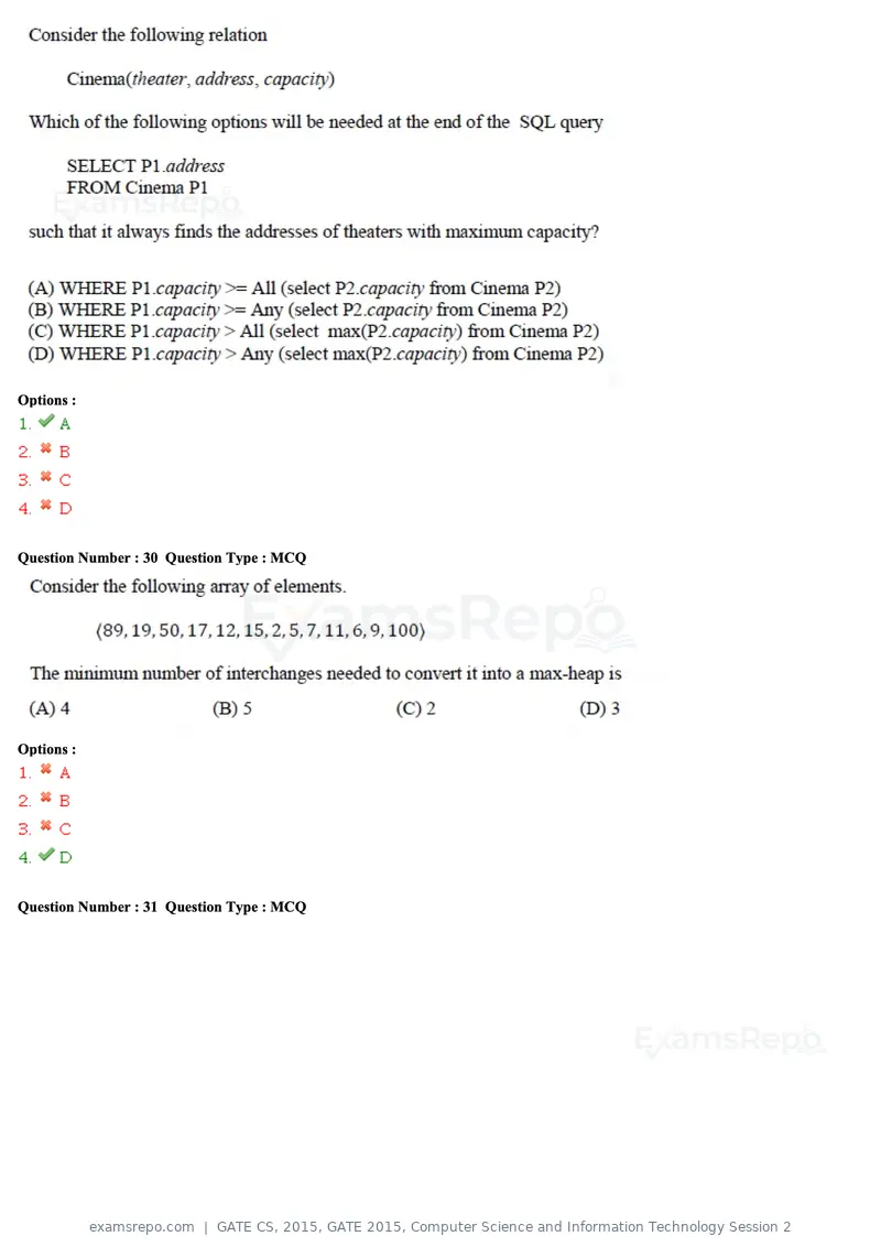 GATE CS 2015 question paper, GATE 2015, Computer Science and Information Technology Session 2, page 63 of 79