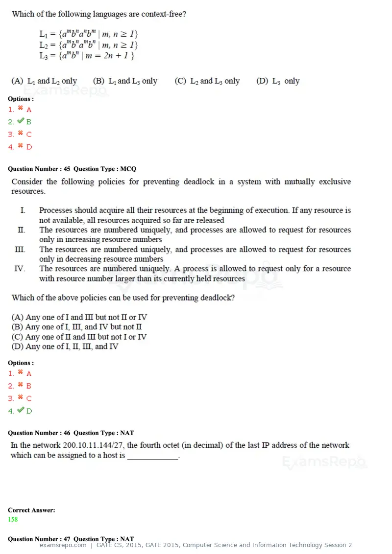GATE CS 2015 question paper, GATE 2015, Computer Science and Information Technology Session 2, page 69 of 79