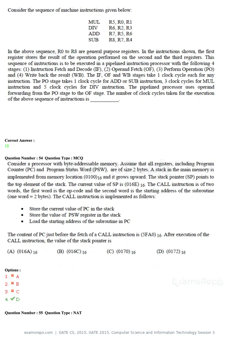 GATE CS 2015 question paper, GATE 2015, Computer Science and Information Technology Session 3, page 47 of 79