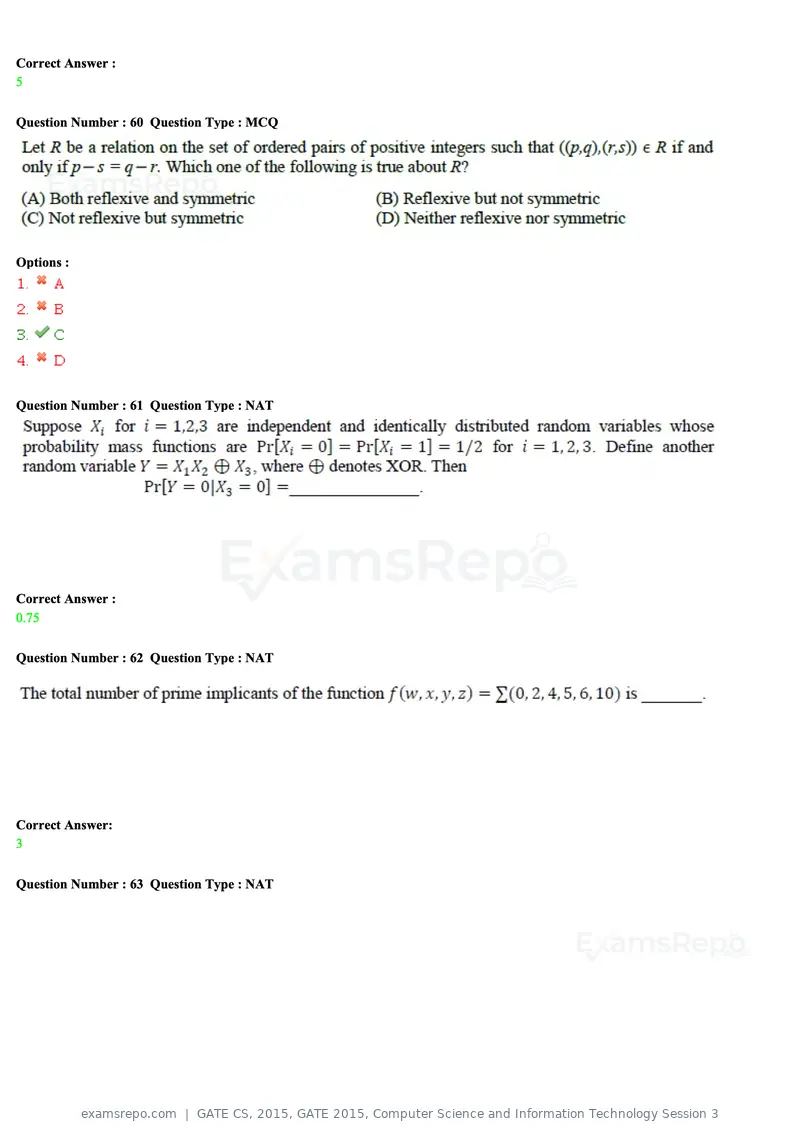 GATE CS 2015 question paper, GATE 2015, Computer Science and Information Technology Session 3, page 77 of 79