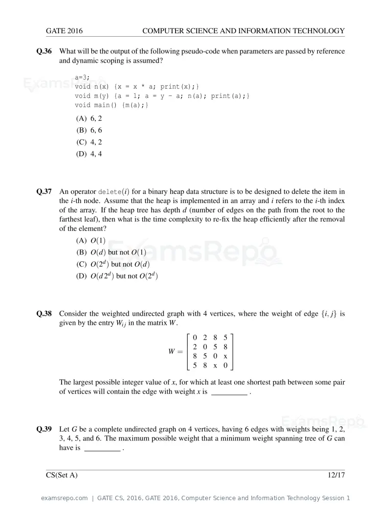 GATE CS 2016 question paper, GATE 2016, Computer Science and Information Technology Session 1, page 15 of 45