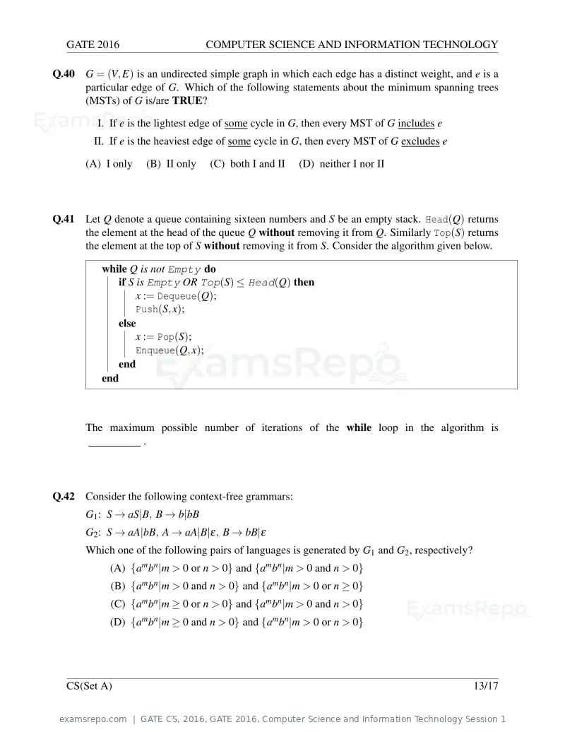 GATE CS 2016 question paper, GATE 2016, Computer Science and Information Technology Session 1, page 16 of 45