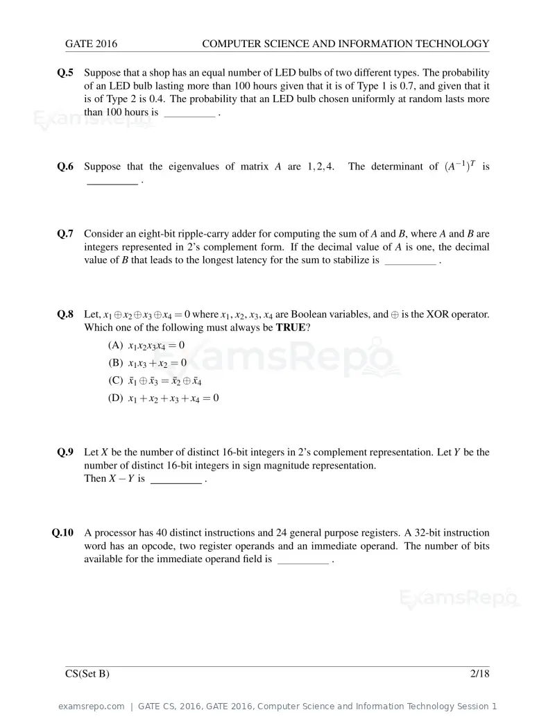 GATE CS 2016 question paper, GATE 2016, Computer Science and Information Technology Session 1, page 27 of 45