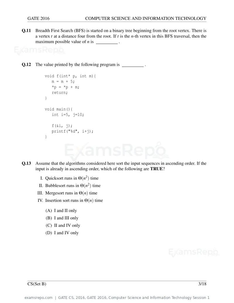 GATE CS 2016 question paper, GATE 2016, Computer Science and Information Technology Session 1, page 28 of 45
