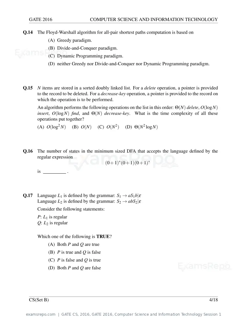 GATE CS 2016 question paper, GATE 2016, Computer Science and Information Technology Session 1, page 29 of 45