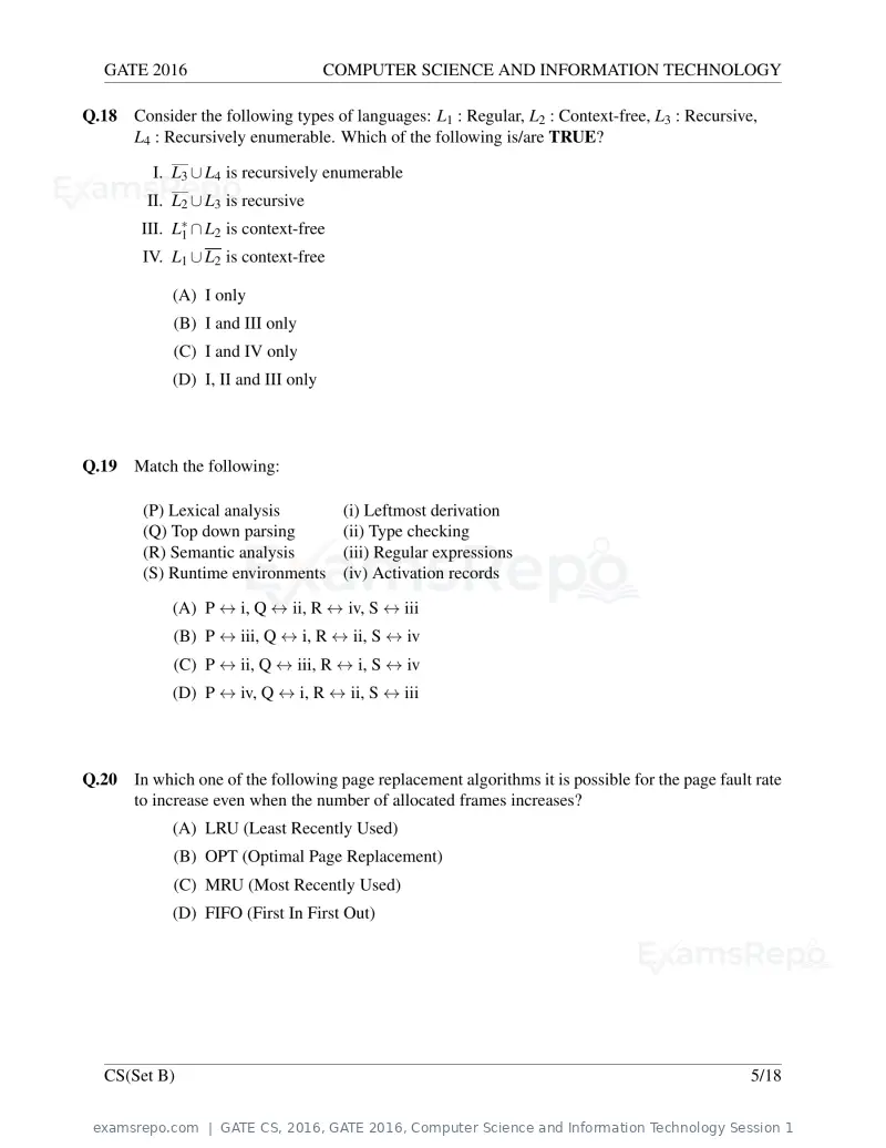 GATE CS 2016 question paper, GATE 2016, Computer Science and Information Technology Session 1, page 30 of 45