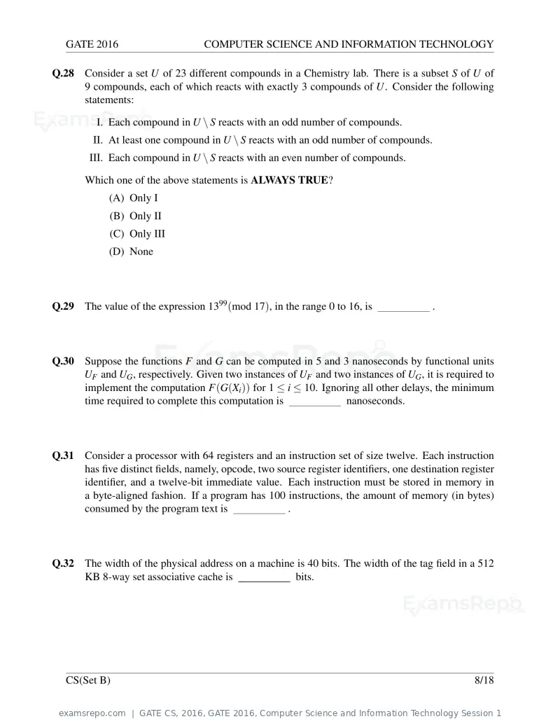 GATE CS 2016 question paper, GATE 2016, Computer Science and Information Technology Session 1, page 33 of 45
