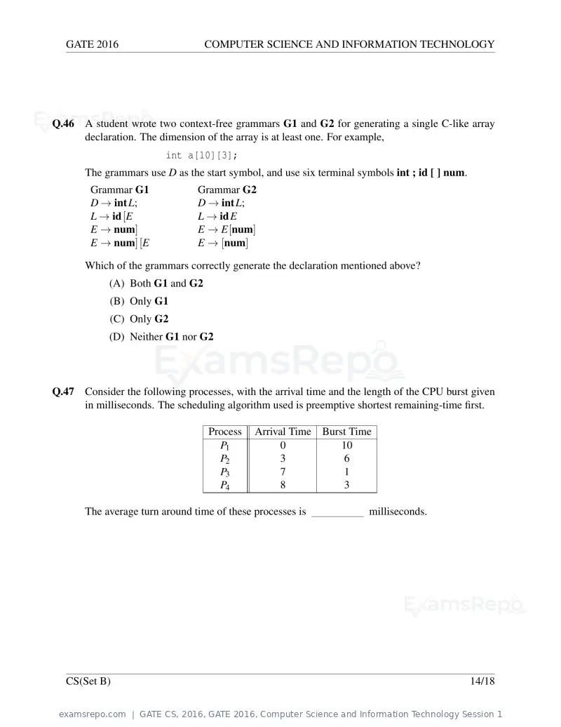 GATE CS 2016 question paper, GATE 2016, Computer Science and Information Technology Session 1, page 39 of 45