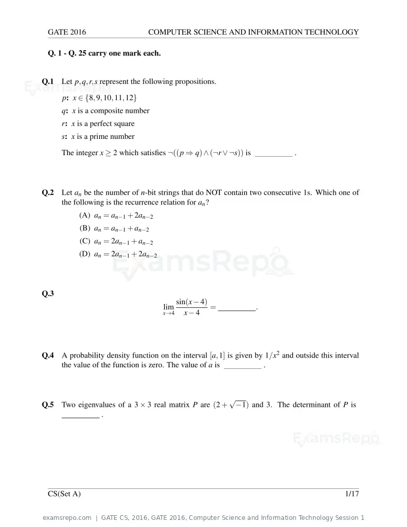 GATE CS 2016 question paper, GATE 2016, Computer Science and Information Technology Session 1, page 4 of 45