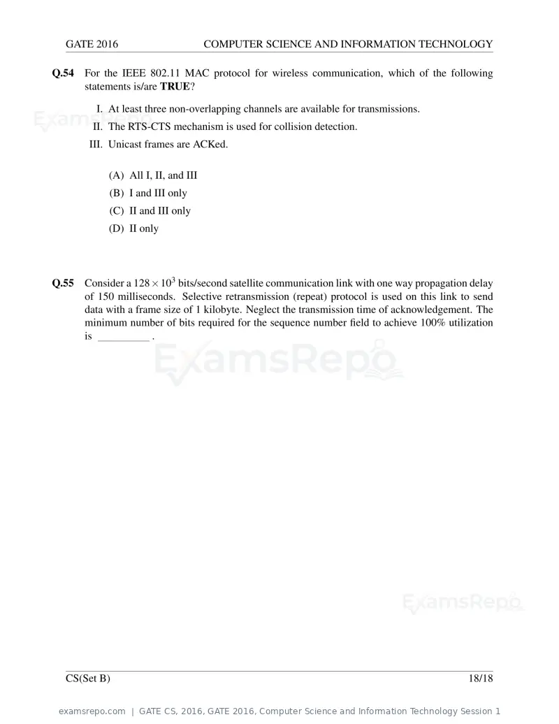 GATE CS 2016 question paper, GATE 2016, Computer Science and Information Technology Session 1, page 43 of 45