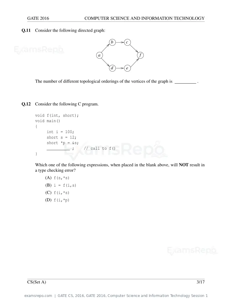 GATE CS 2016 question paper, GATE 2016, Computer Science and Information Technology Session 1, page 6 of 45