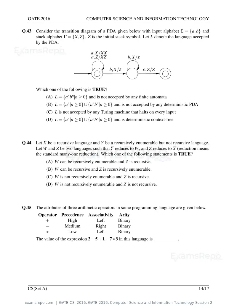 GATE CS 2016 question paper, GATE 2016, Computer Science and Information Technology Session 2, page 17 of 45