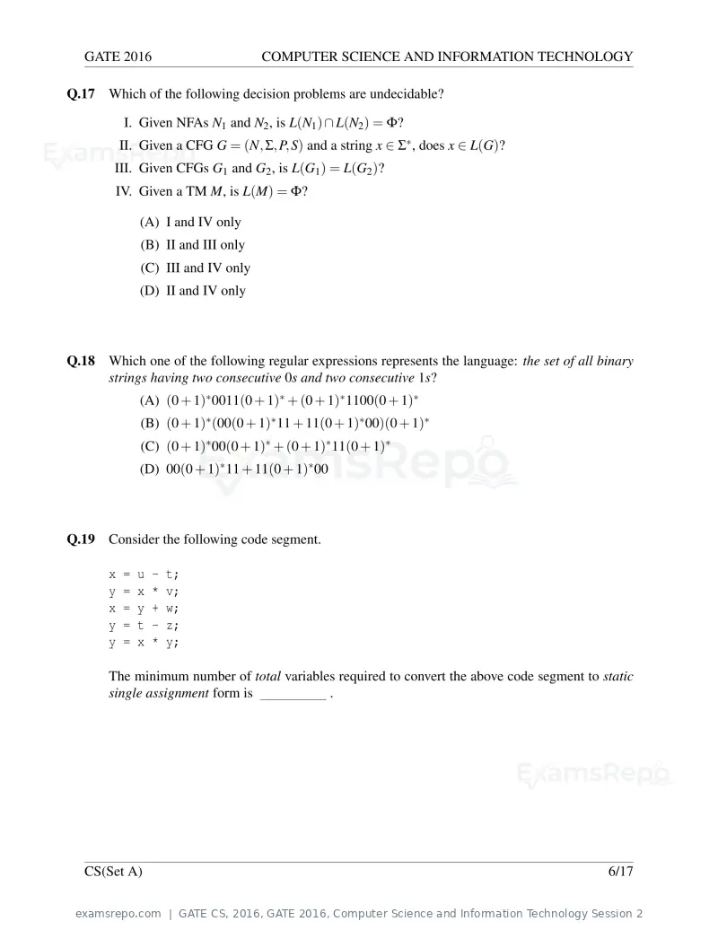 GATE CS 2016 question paper, GATE 2016, Computer Science and Information Technology Session 2, page 9 of 45
