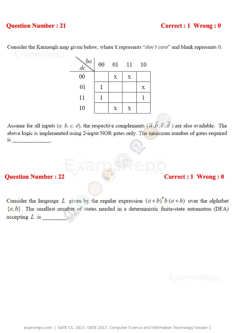 GATE CS 2017 question paper, GATE 2017, Computer Science and Information Technology Session 1, page 11 of 29