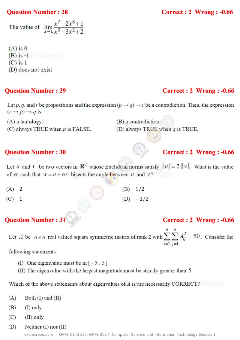 GATE CS 2017 question paper, GATE 2017, Computer Science and Information Technology Session 1, page 14 of 29