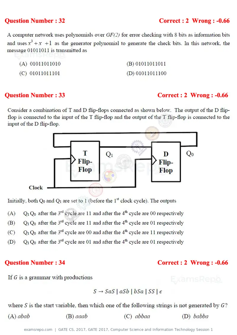 GATE CS 2017 question paper, GATE 2017, Computer Science and Information Technology Session 1, page 15 of 29