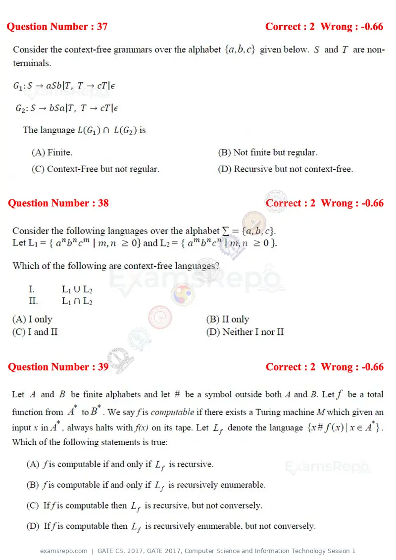 GATE CS 2017 question paper, GATE 2017, Computer Science and Information Technology Session 1, page 17 of 29
