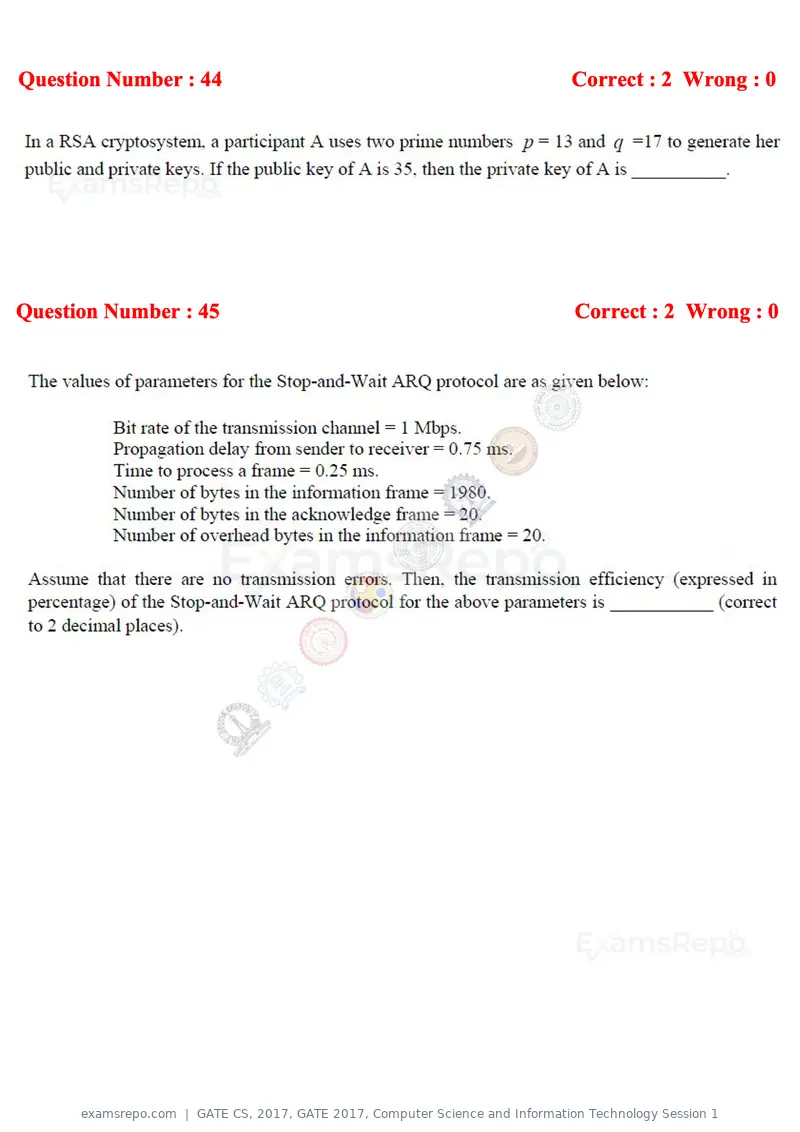 GATE CS 2017 question paper, GATE 2017, Computer Science and Information Technology Session 1, page 20 of 29