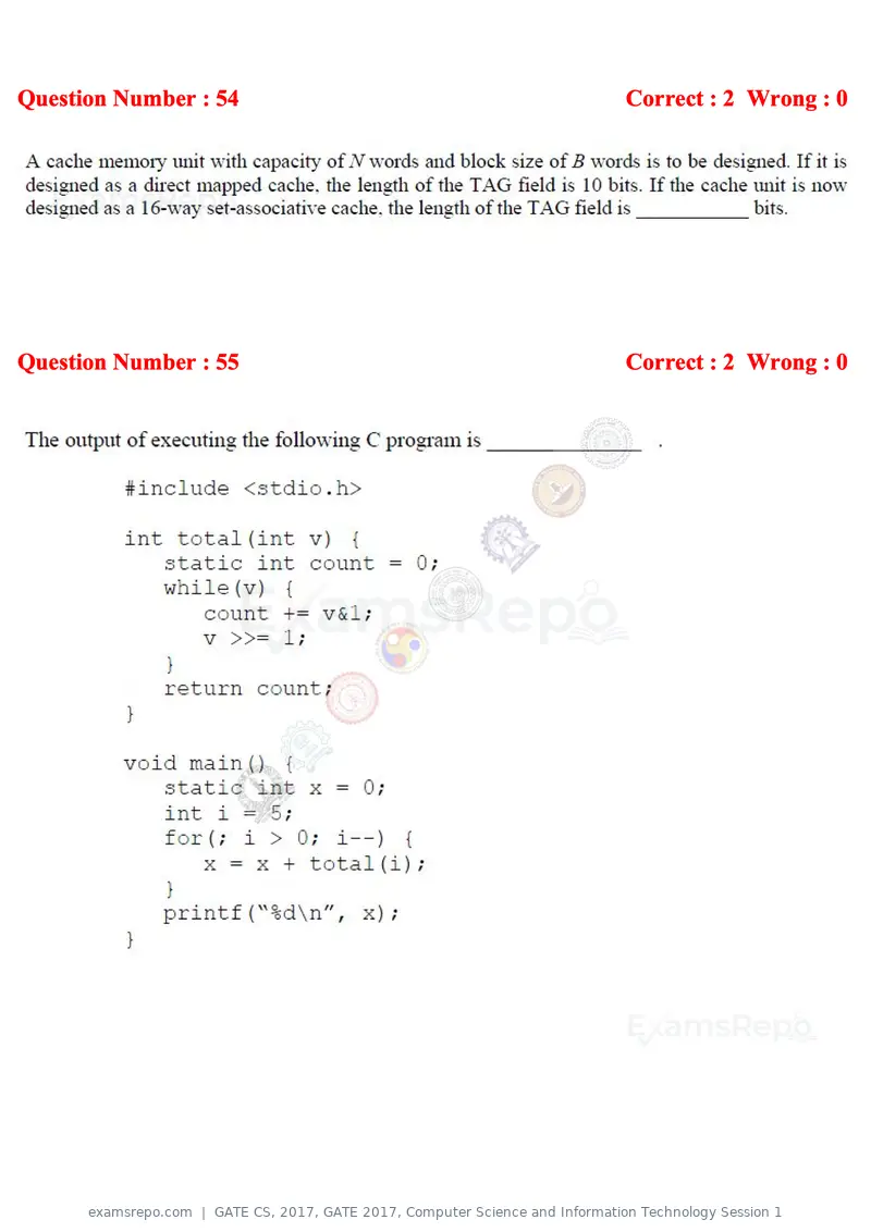 GATE CS 2017 question paper, GATE 2017, Computer Science and Information Technology Session 1, page 24 of 29