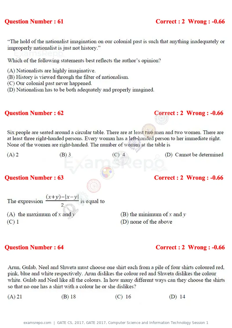 GATE CS 2017 question paper, GATE 2017, Computer Science and Information Technology Session 1, page 26 of 29