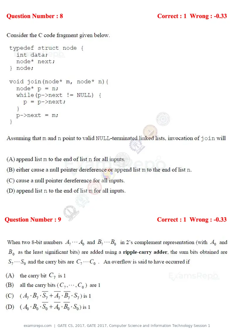 GATE CS 2017 question paper, GATE 2017, Computer Science and Information Technology Session 1, page 5 of 29