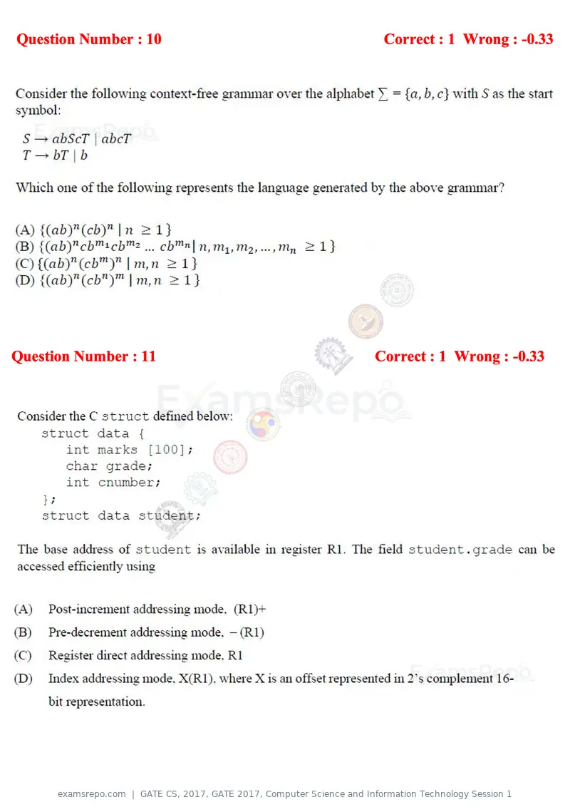 GATE CS 2017 question paper, GATE 2017, Computer Science and Information Technology Session 1, page 6 of 29