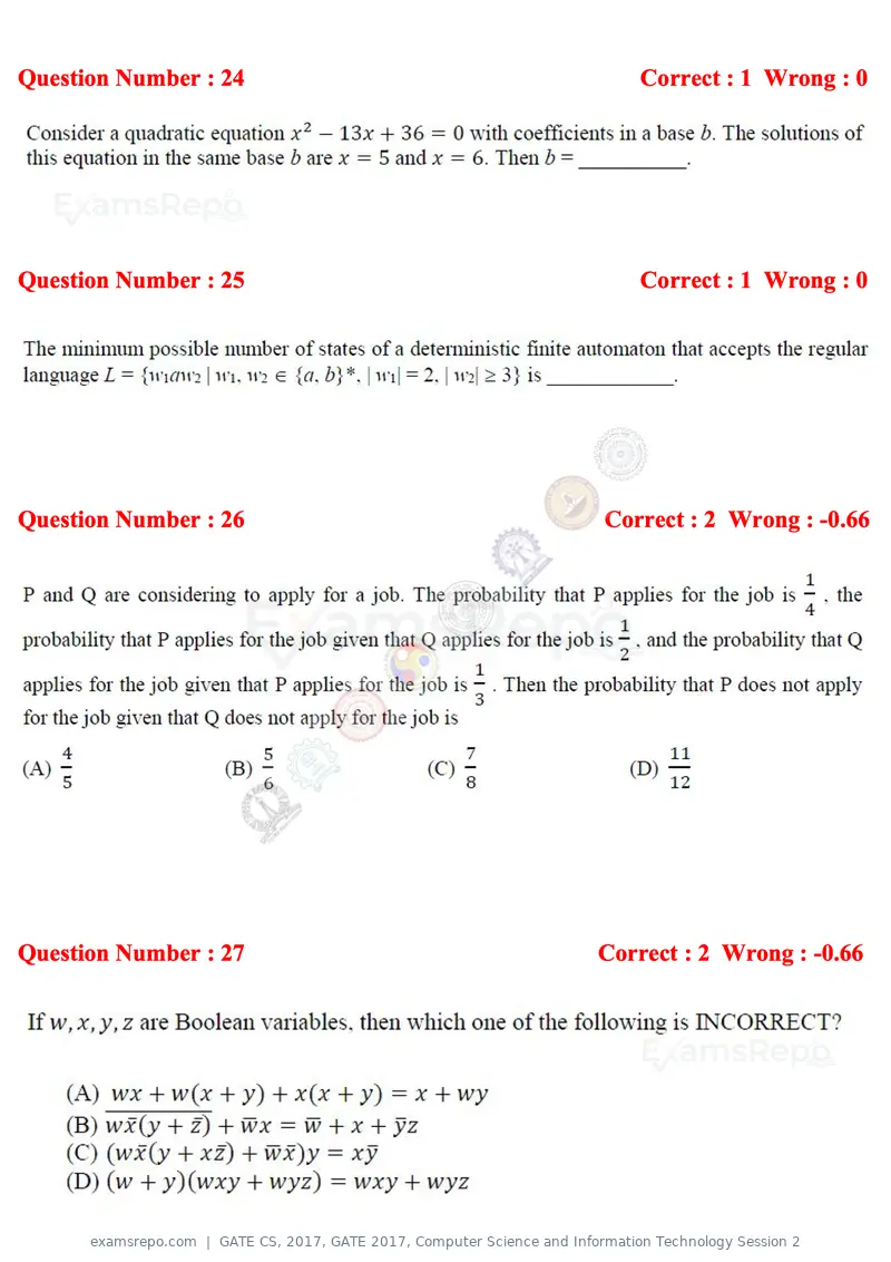 GATE CS 2017 question paper, GATE 2017, Computer Science and Information Technology Session 2, page 10 of 27