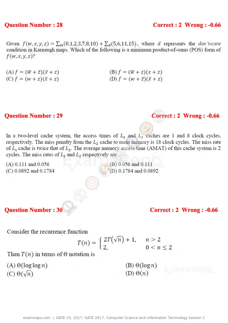 GATE CS 2017 question paper, GATE 2017, Computer Science and Information Technology Session 2, page 11 of 27