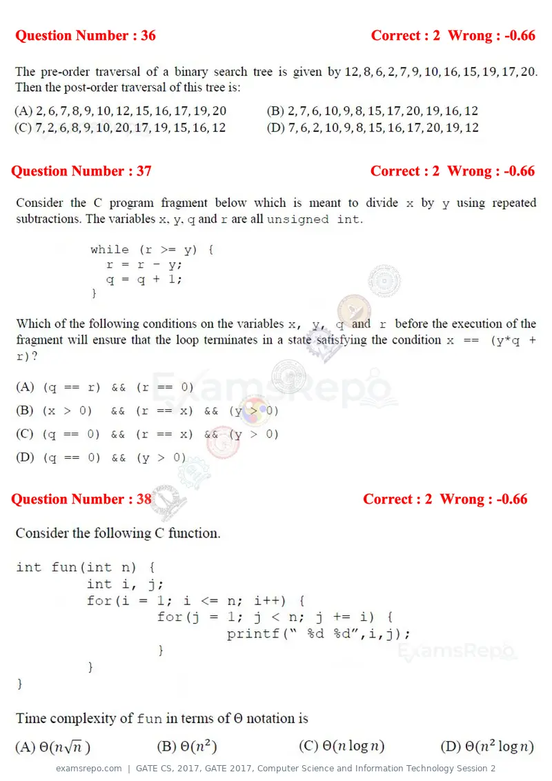 GATE CS 2017 question paper, GATE 2017, Computer Science and Information Technology Session 2, page 14 of 27