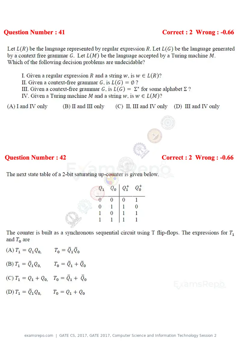 GATE CS 2017 question paper, GATE 2017, Computer Science and Information Technology Session 2, page 16 of 27