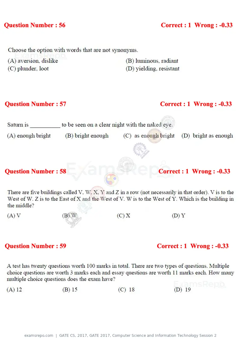 GATE CS 2017 question paper, GATE 2017, Computer Science and Information Technology Session 2, page 23 of 27