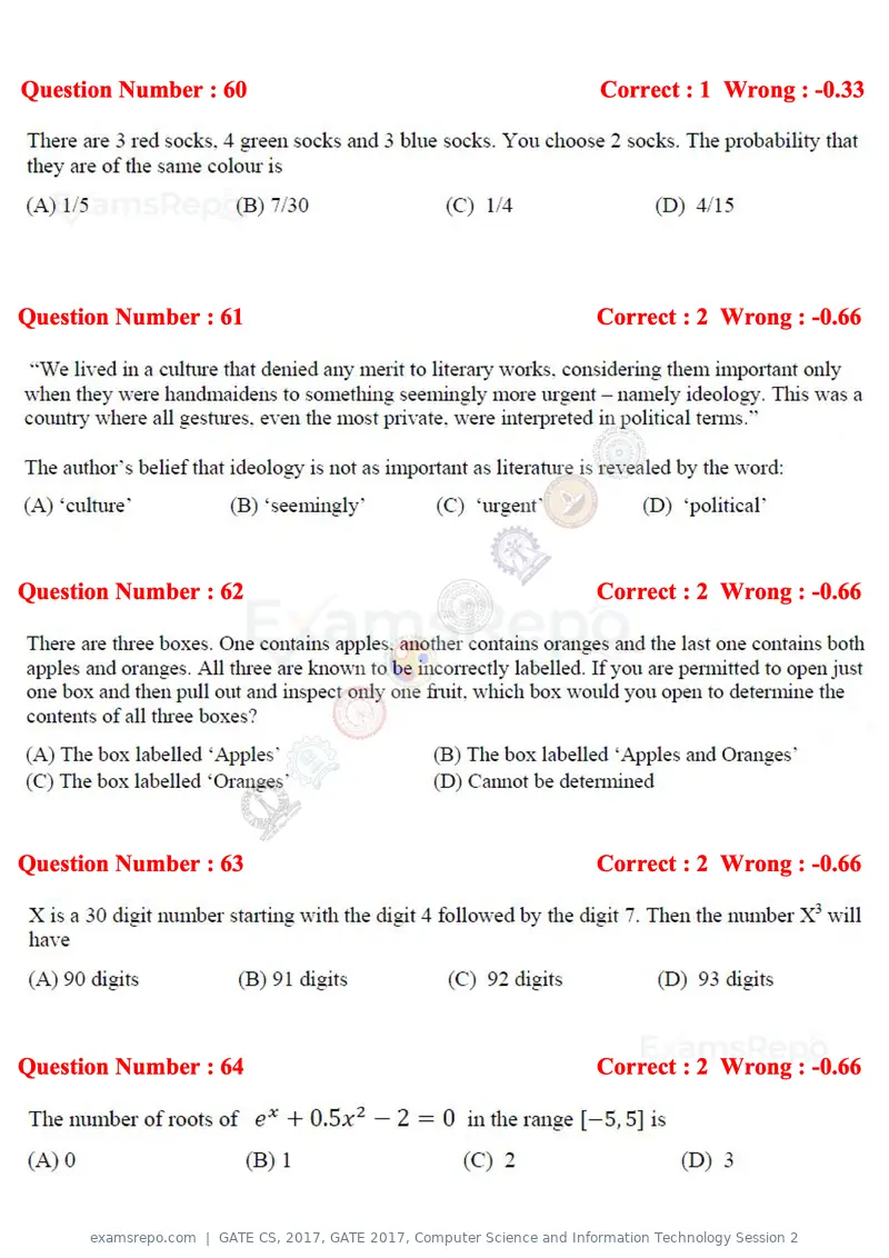 GATE CS 2017 question paper, GATE 2017, Computer Science and Information Technology Session 2, page 24 of 27