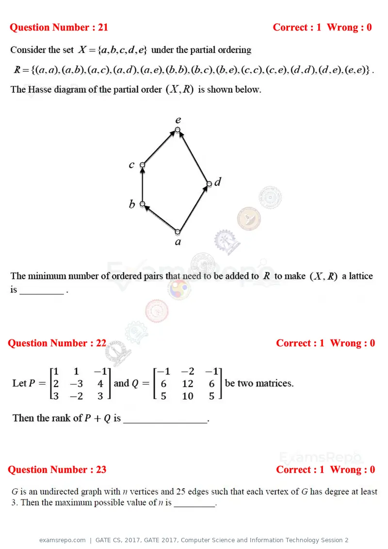 GATE CS 2017 question paper, GATE 2017, Computer Science and Information Technology Session 2, page 9 of 27